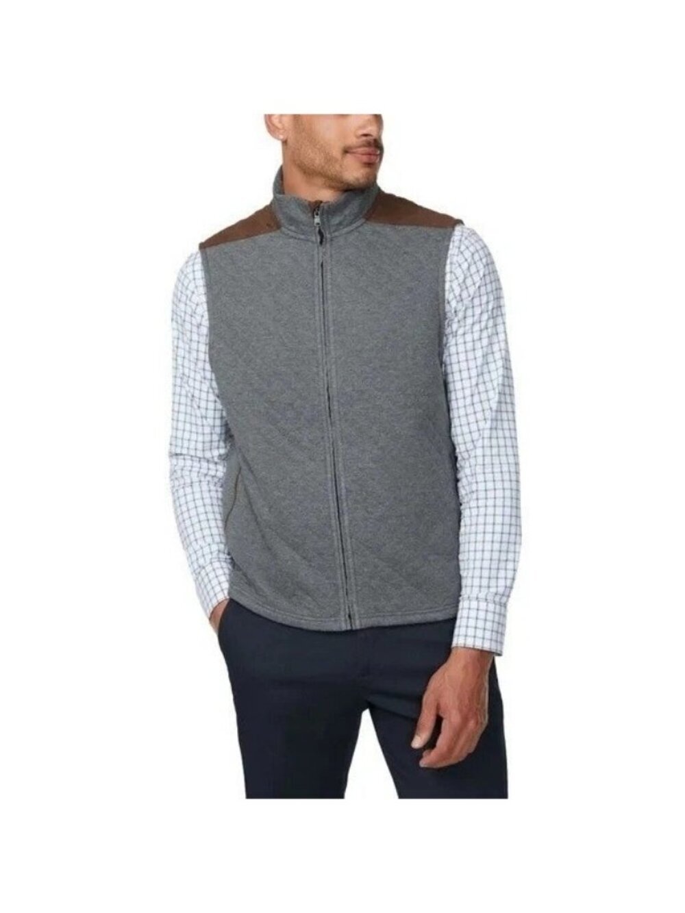 NWT Bonobos Men's L Quilted Sleeveless Vest Gray